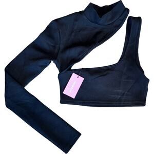 NWT Edikted Sexy One Shoulder Black Tube Top size Small